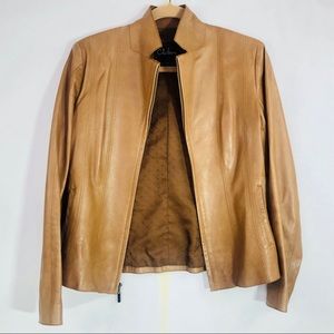 Cole Haan Women Tan size 4 Lambskin Leather Jacket